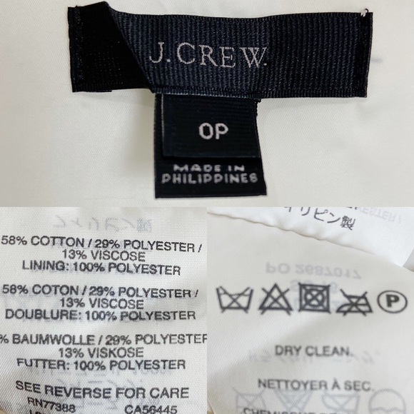 J.Crew A-Line Windowpane Tweed Dress White and Navy Blue Size 0P - Picture 8 of 8